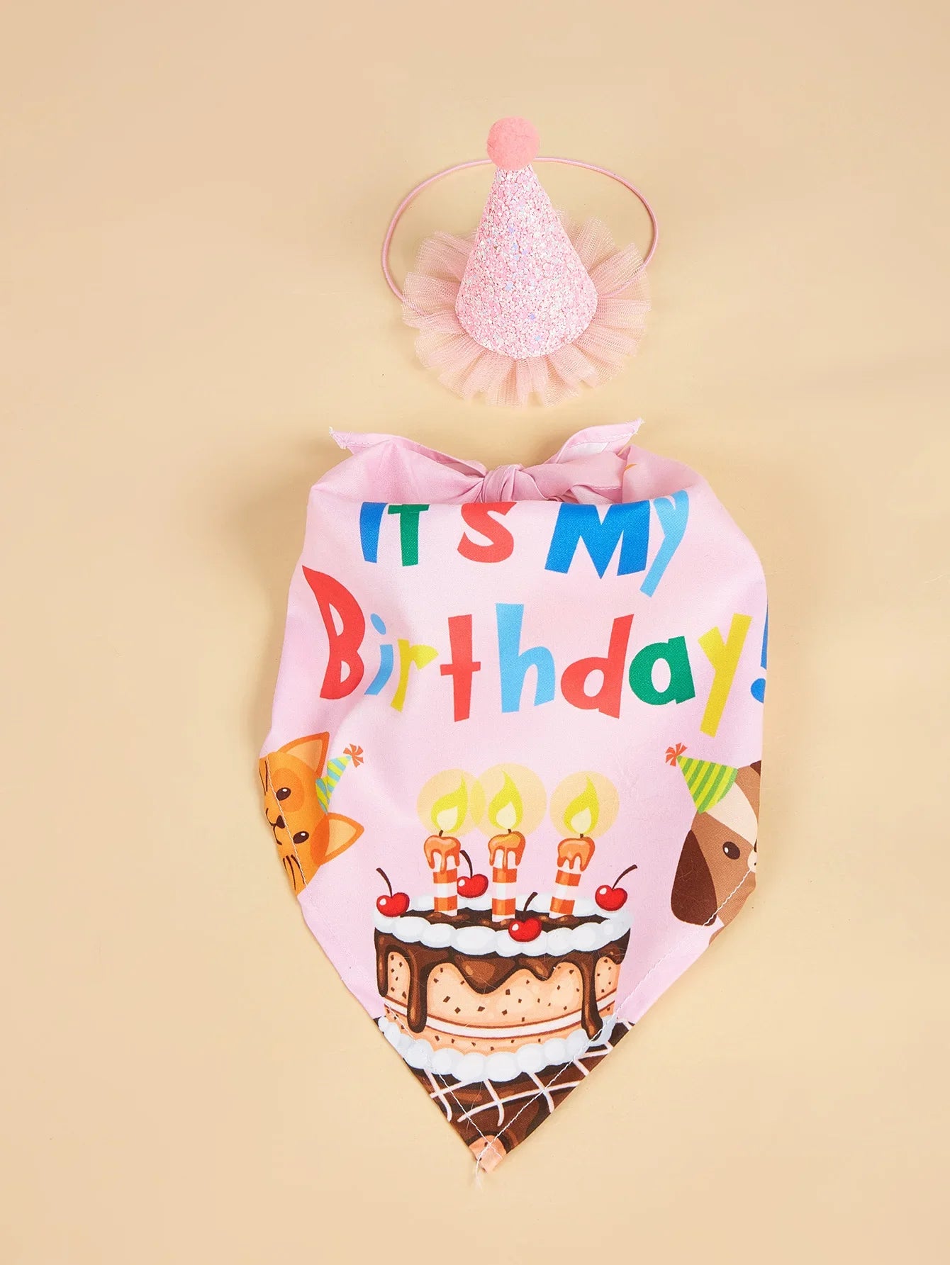 Dog Happy Birthday Decoration Dog Costume Hats Bowknot Bandana Neckerchief Bibs Banners Party Cat Dog Pets Accessories Perros