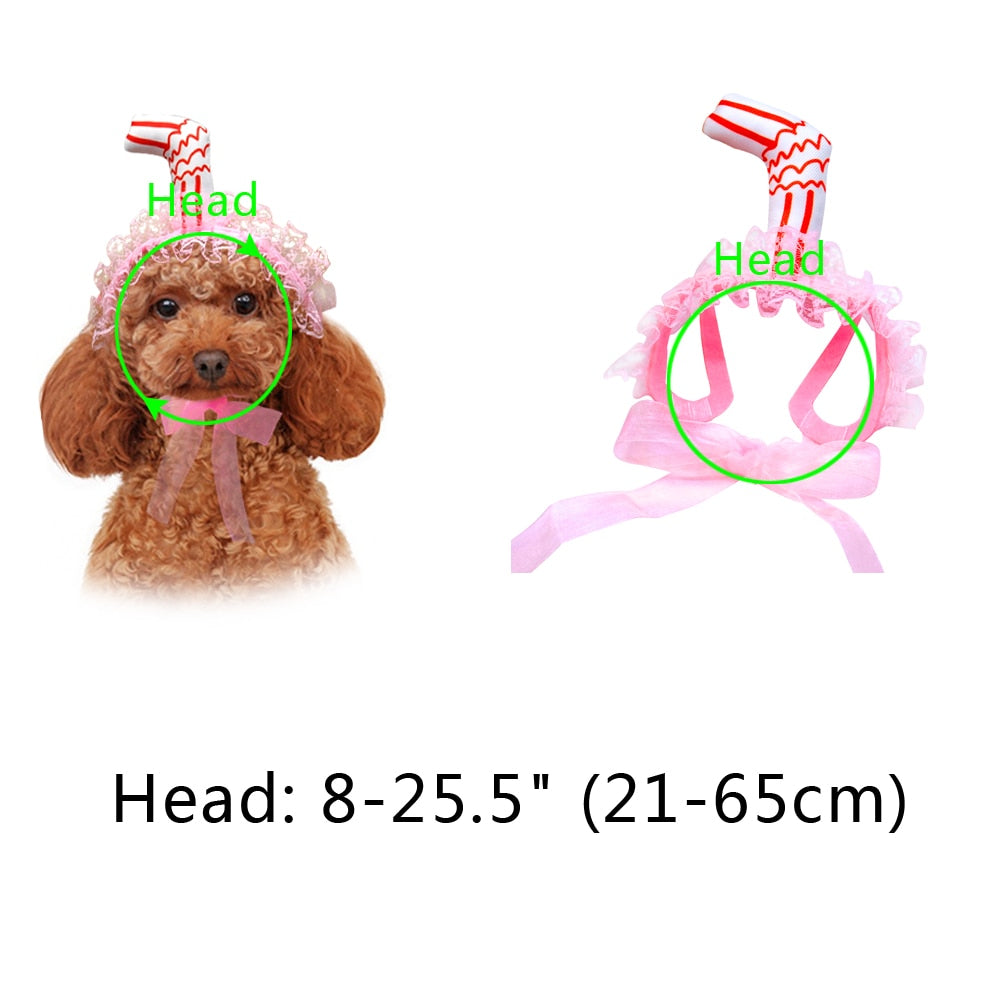 Lace Dog Hat Cap Pet Headwear Hats With Ear Holes Cute Straw Design Birthday Party Accessories